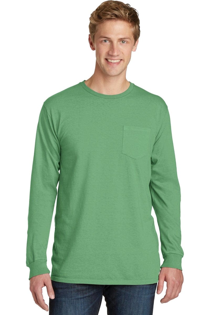 Port T-Shirts Port & Company ®  Beach Wash ™  Garment-Dyed Long Sleeve Pocket Tee  PC099LSP, Basic Colors