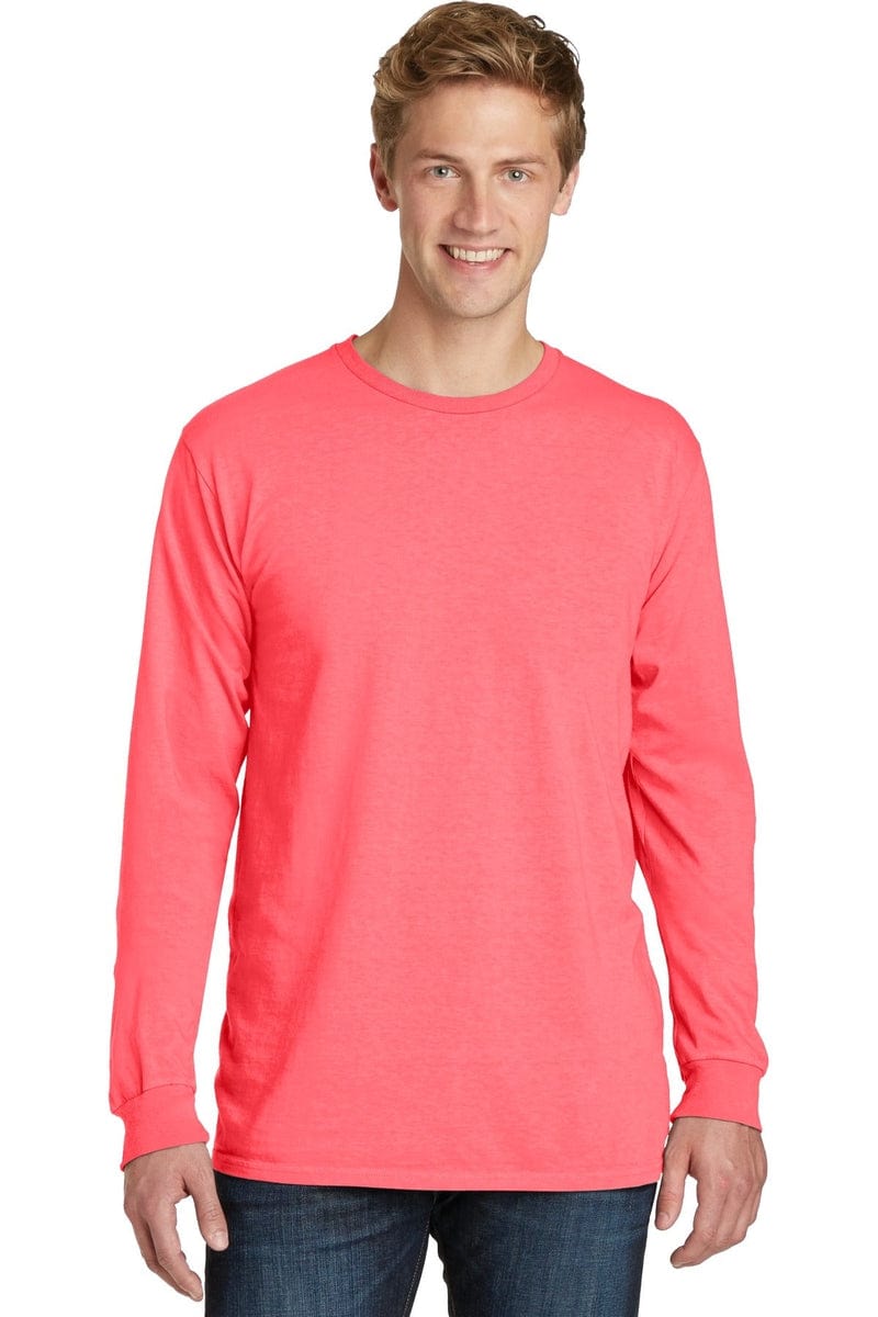 Port T-Shirts Port & Company ®  Beach Wash ™  Garment-Dyed Long Sleeve Tee PC099LS, Basic Colors