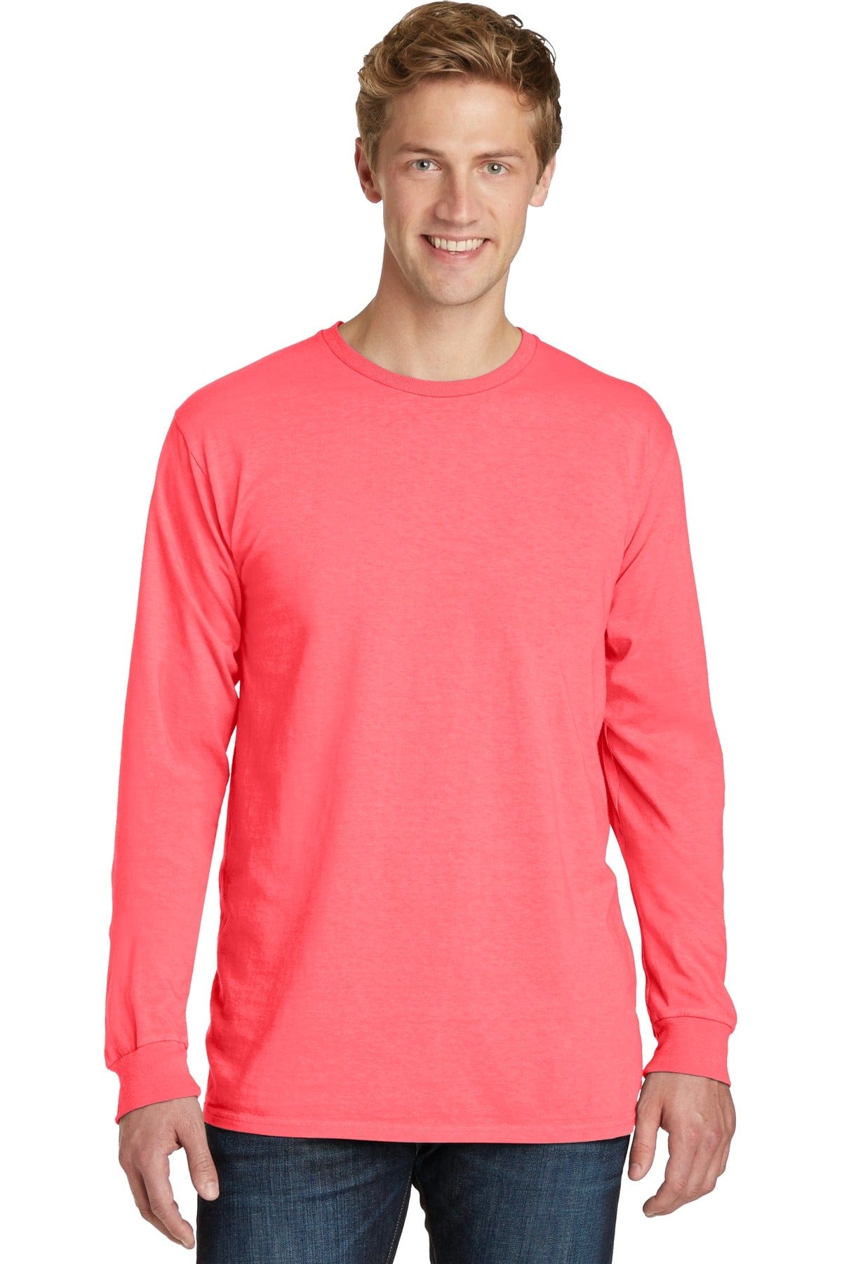 Port T-Shirts Port & Company ®  Beach Wash ™  Garment-Dyed Long Sleeve Tee PC099LS, Basic Colors