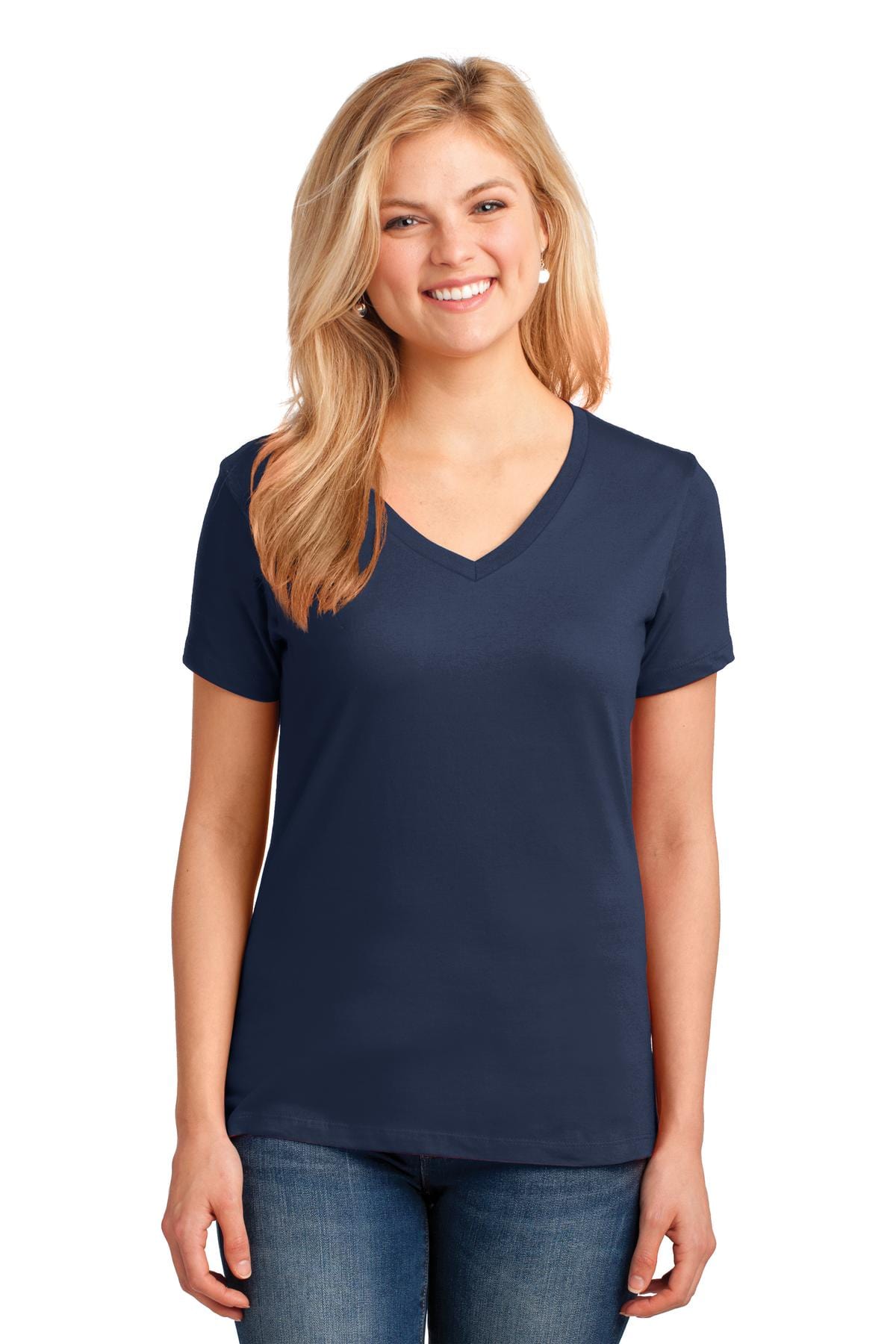 Port T-Shirts Port & Company ®  Ladies Core Cotton V-Neck Tee. LPC54V