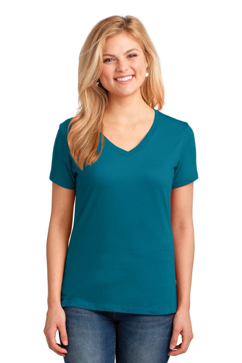 Port T-Shirts Port & Company ®  Ladies Core Cotton V-Neck Tee. LPC54V, Basic Colors