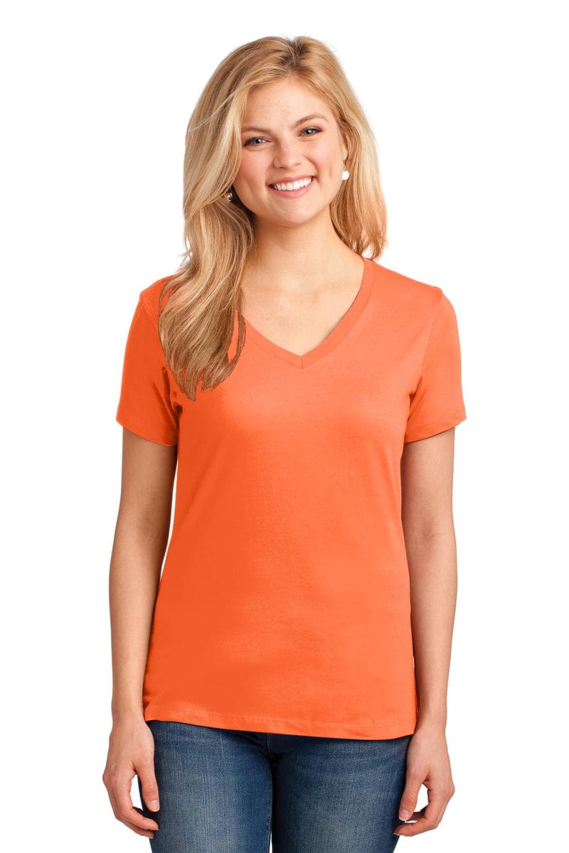 Port T-Shirts Port & Company ®  Ladies Core Cotton V-Neck Tee. LPC54V, Basic Colors