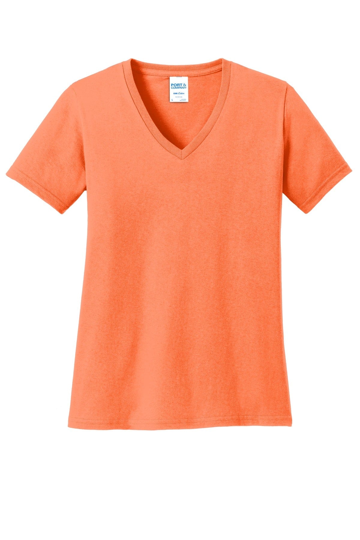 Port T-Shirts Port & Company ®  Ladies Core Cotton V-Neck Tee. LPC54V, Basic Colors