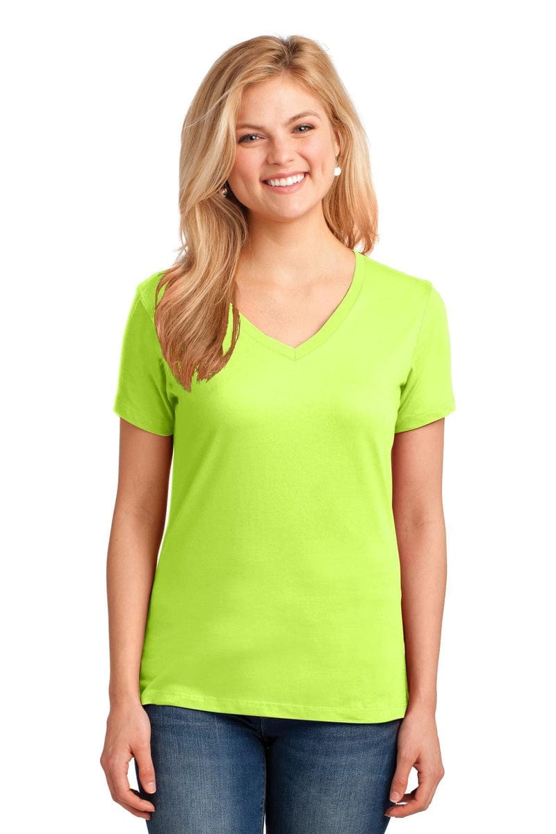 Port T-Shirts Port & Company ®  Ladies Core Cotton V-Neck Tee. LPC54V, Basic Colors