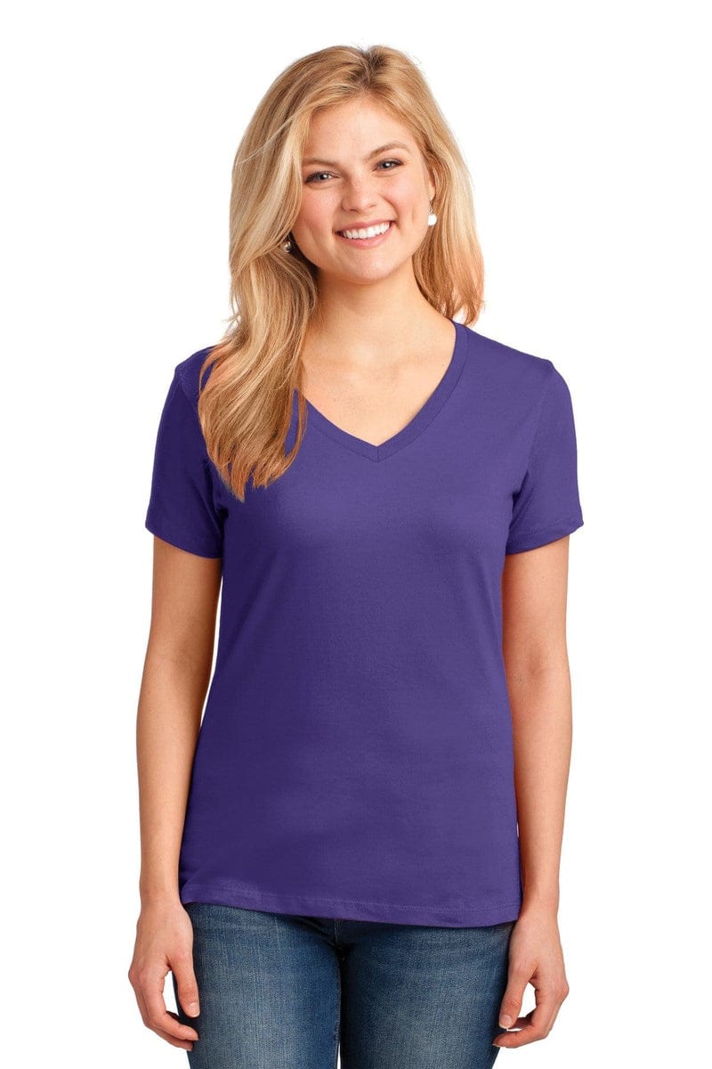 Port T-Shirts Port & Company ®  Ladies Core Cotton V-Neck Tee. LPC54V, Traditional Colors