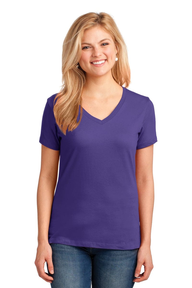 Port T-Shirts Port & Company ®  Ladies Core Cotton V-Neck Tee. LPC54V, Traditional Colors