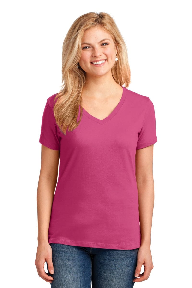 Port T-Shirts Port & Company ®  Ladies Core Cotton V-Neck Tee. LPC54V, Traditional Colors