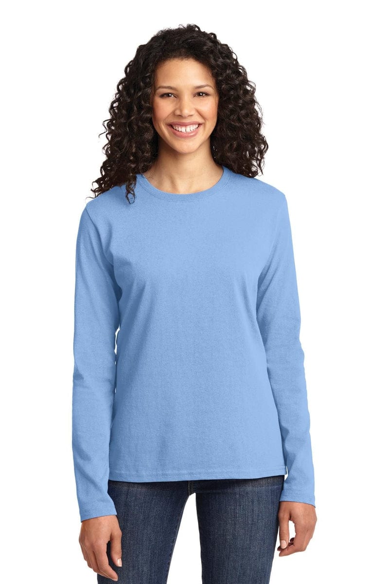 Port T-Shirts Port & Company ®  Ladies Long Sleeve Core Cotton Tee. LPC54LS, Basic Colors