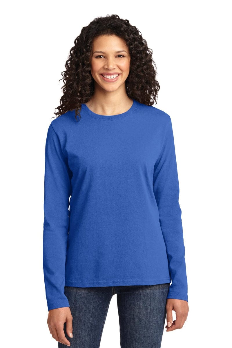 Port T-Shirts Port & Company ®  Ladies Long Sleeve Core Cotton Tee. LPC54LS, Basic Colors