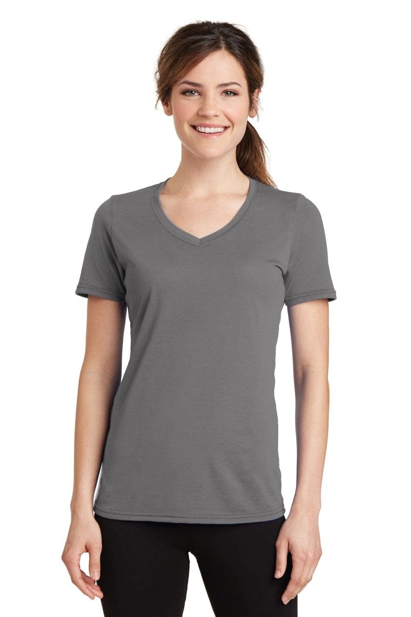 Port T-Shirts Port & Company ®  Ladies Performance Blend V-Neck Tee. LPC381V, Basic Colors
