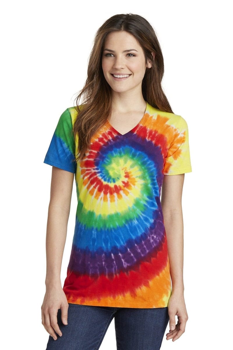 Port T-Shirts Port & Company ®  Ladies Tie-Dye V-Neck Tee.  LPC147V