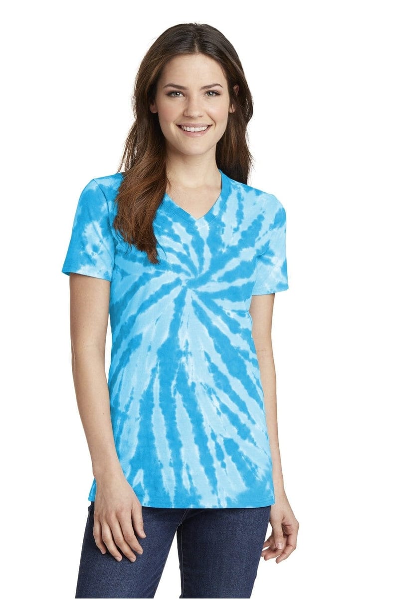 Port T-Shirts Port & Company ®  Ladies Tie-Dye V-Neck Tee.  LPC147V