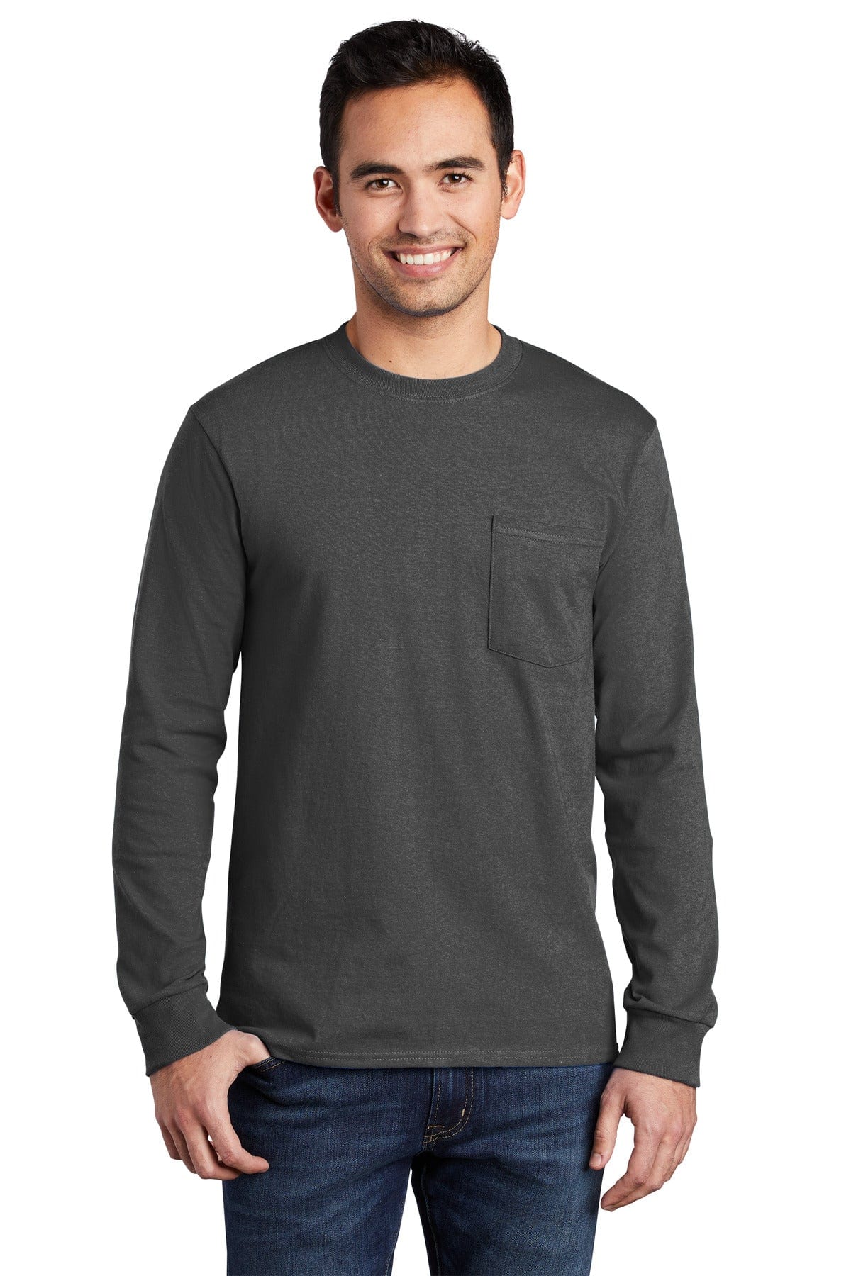 Port T-Shirts Port & Company ®  - Long Sleeve Essential Pocket Tee.  PC61LSP