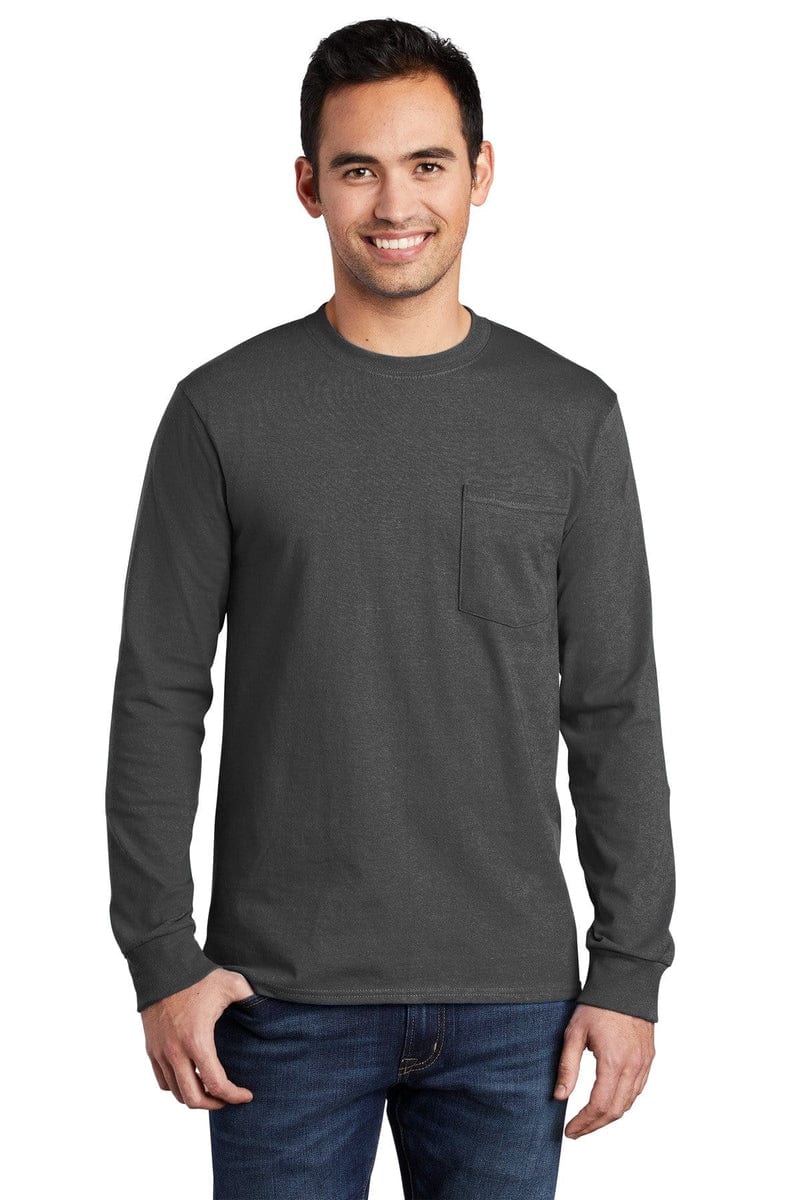 Port T-Shirts Port & Company ®  Tall Long Sleeve Essential Pocket Tee. PC61LSPT