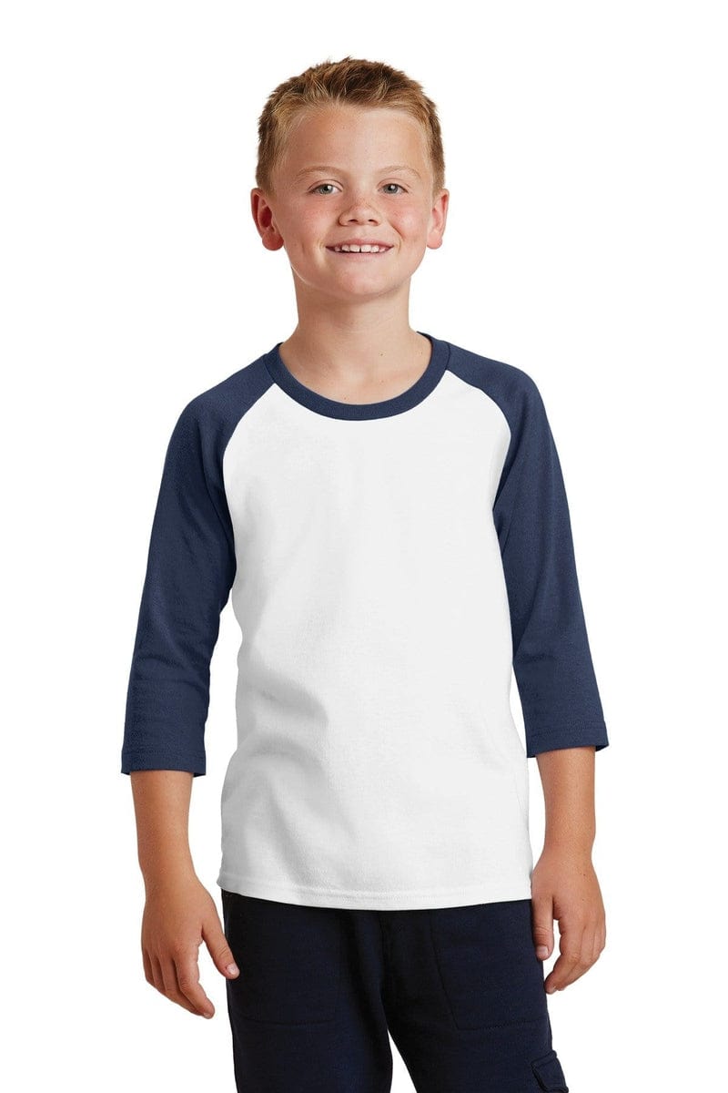 Port T-Shirts Port & Company ®  Youth Core Blend 3/4-Sleeve Raglan Tee. PC55YRS