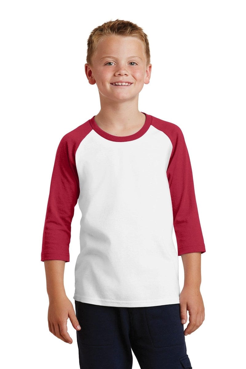 Port T-Shirts Port & Company ®  Youth Core Blend 3/4-Sleeve Raglan Tee. PC55YRS