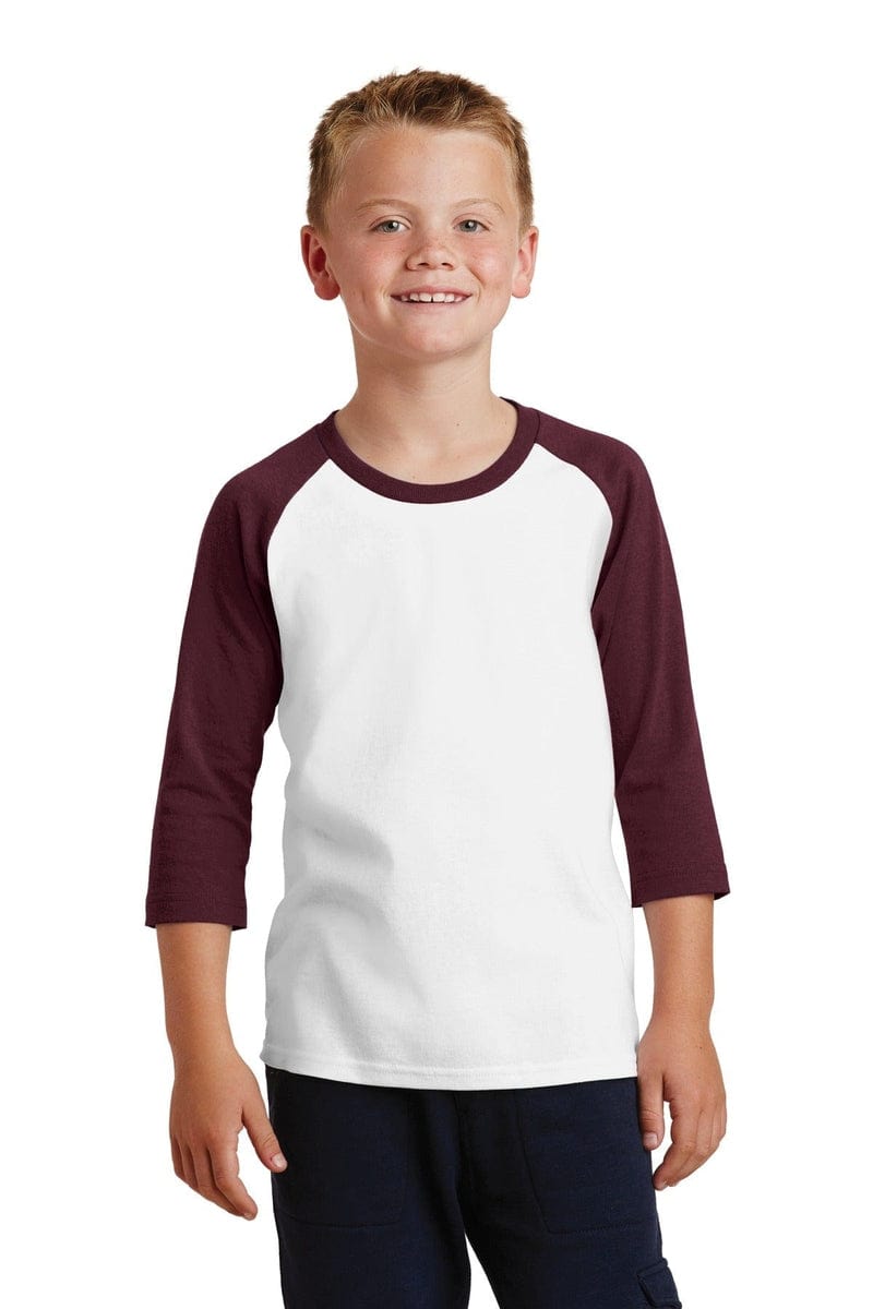 Port T-Shirts Port & Company ®  Youth Core Blend 3/4-Sleeve Raglan Tee. PC55YRS