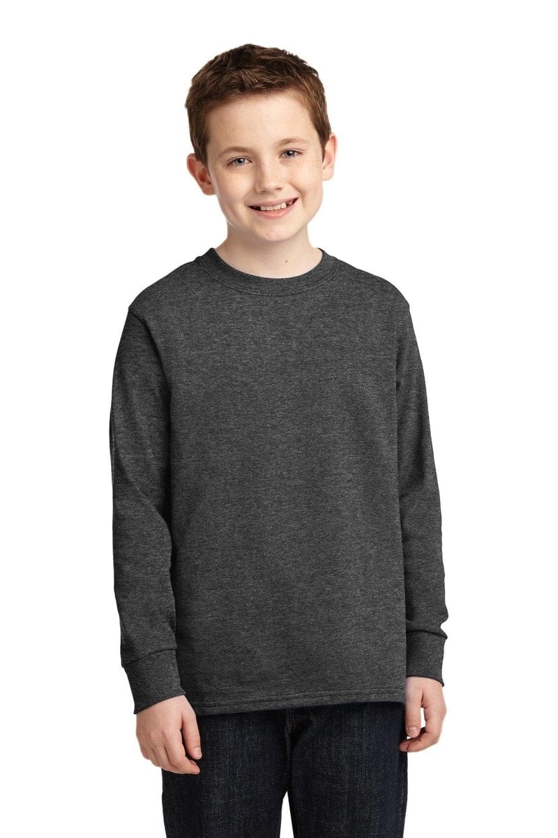 Port T-Shirts Port & Company ®  Youth Long Sleeve Core Cotton Tee. PC54YLS, Basic Colors