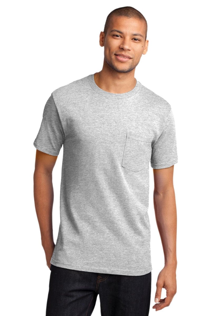 Port T-Shirts S / Ash** Port & Company ®  - Essential Pocket Tee. PC61P