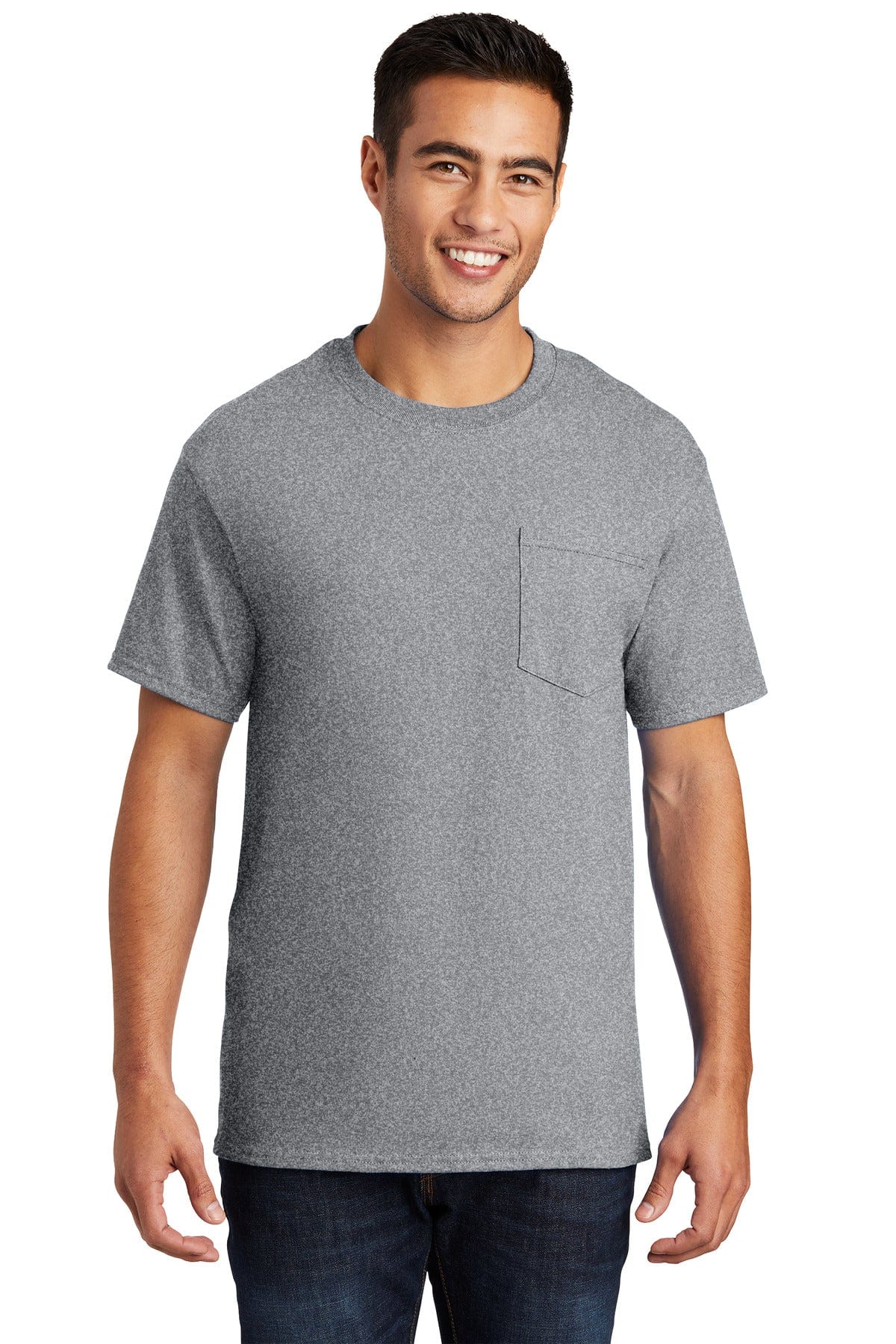 Port T-Shirts S / Athletic Heather Port & Company ®  - Essential Pocket Tee. PC61P, Basic Colors