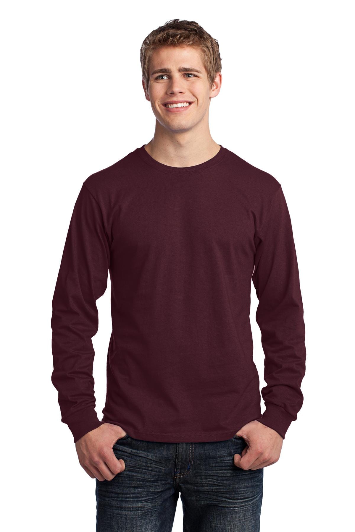 Port T-Shirts S / Athletic Maroon Port & Company ®  - Long Sleeve Core Cotton Tee. PC54LS