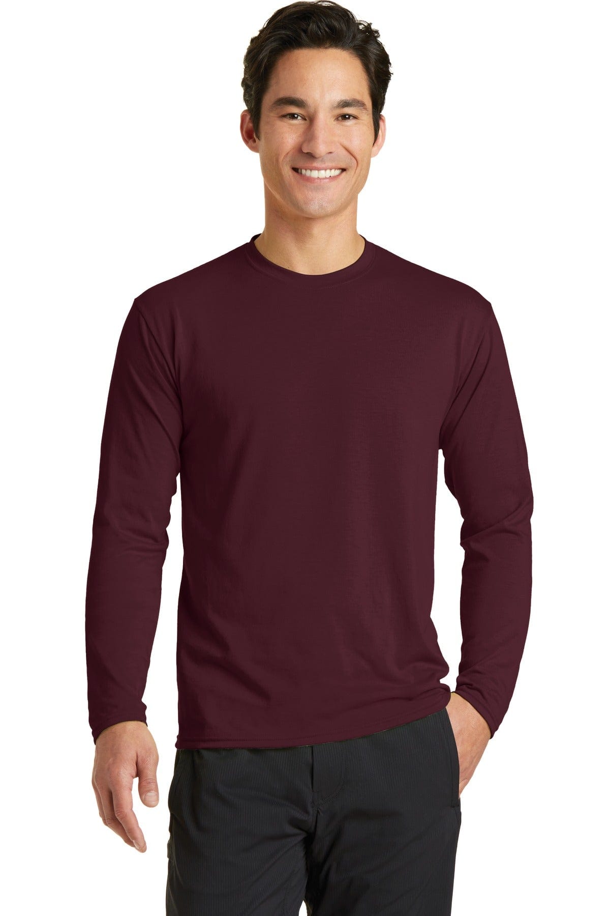 Port T-Shirts S / Athletic Maroon Port & Company ®  Long Sleeve Performance Blend Tee. PC381LS