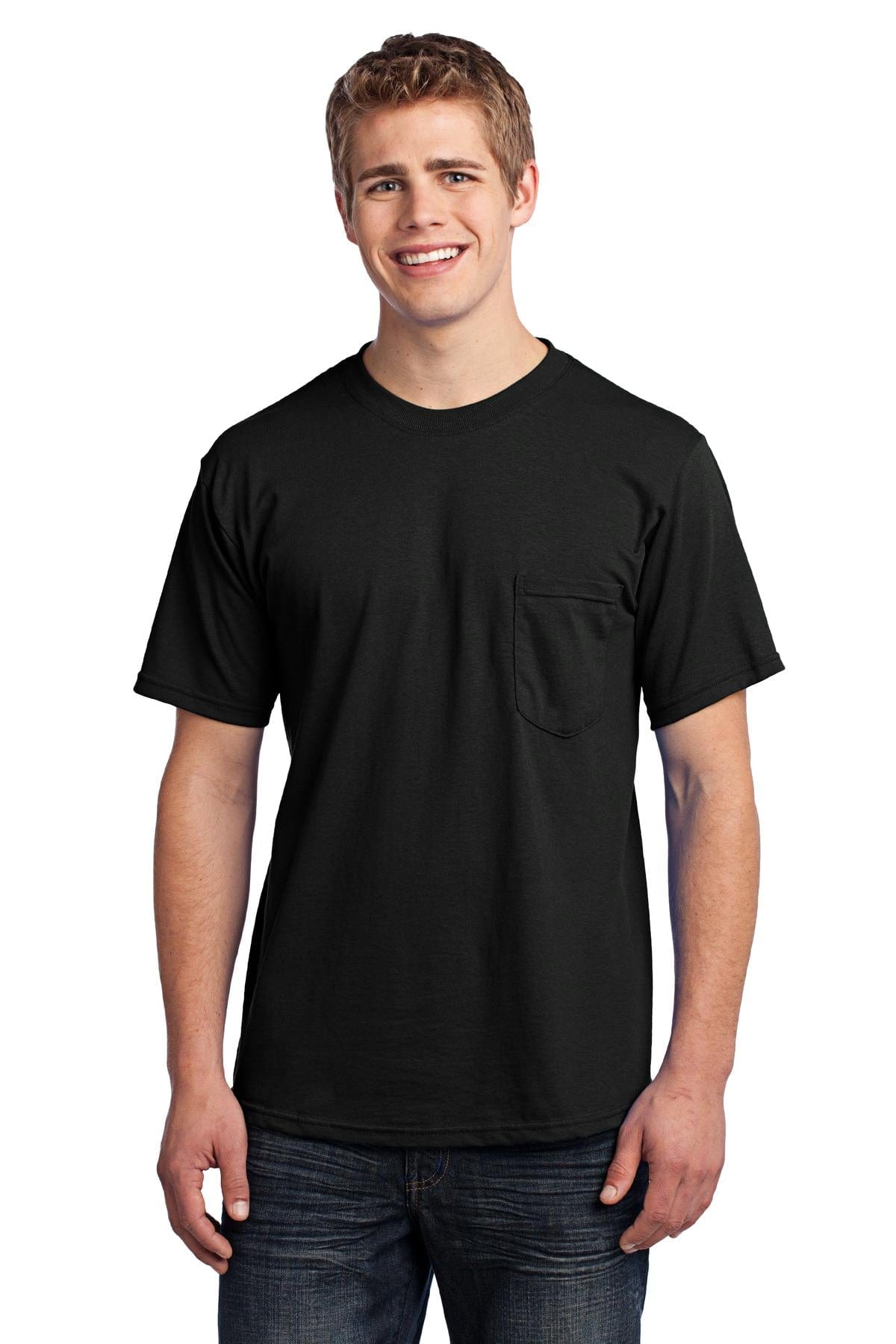 Port T-Shirts S / Black Port & Company ®  - All-American Pocket Tee. USA100P