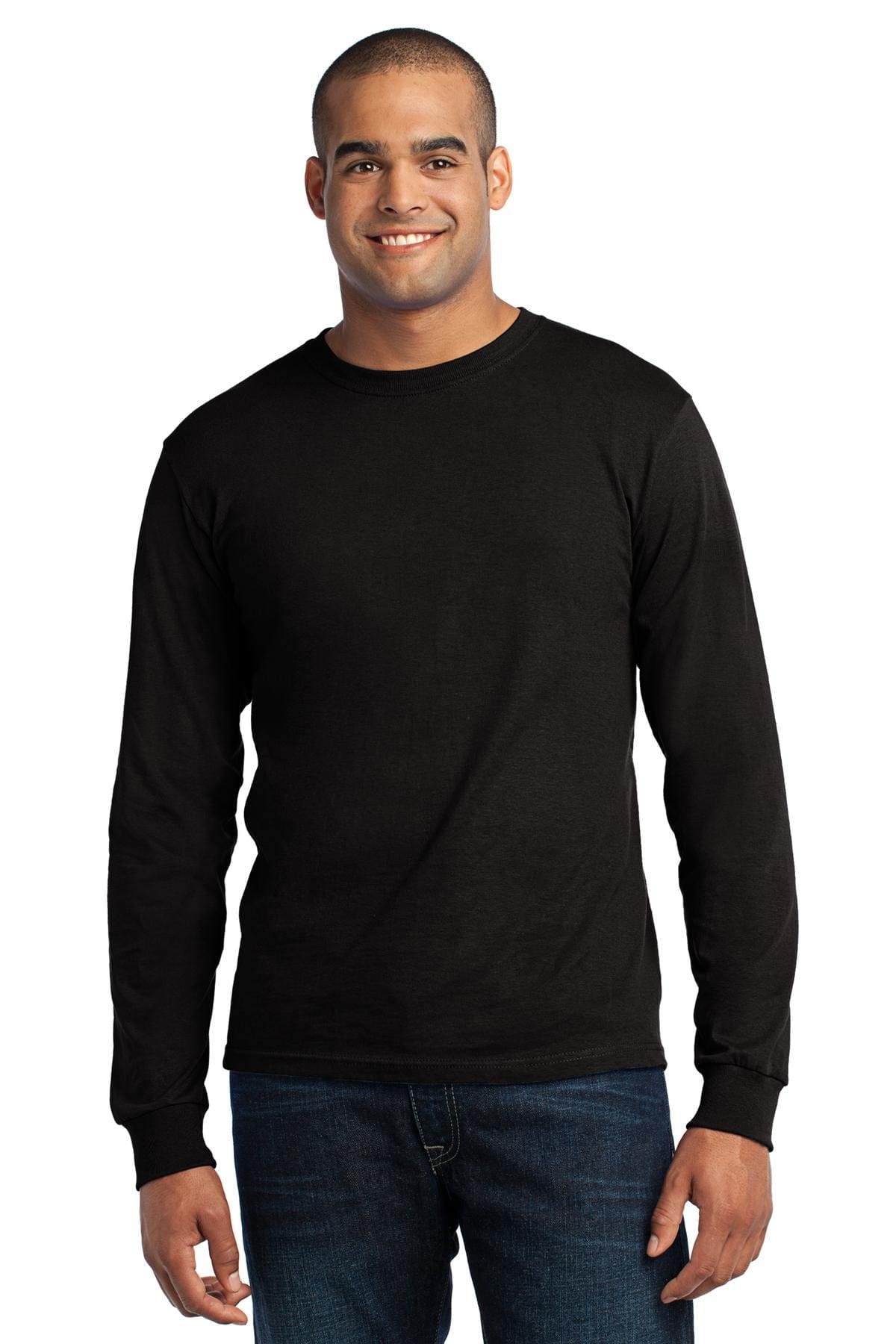 Port T-Shirts S / Black Port & Company ®  - Long Sleeve All-American Tee. USA100LS