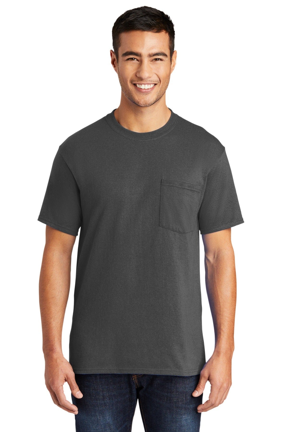 Port T-Shirts S / Charcoal Port & Company ®  - Core Blend Pocket Tee. PC55P
