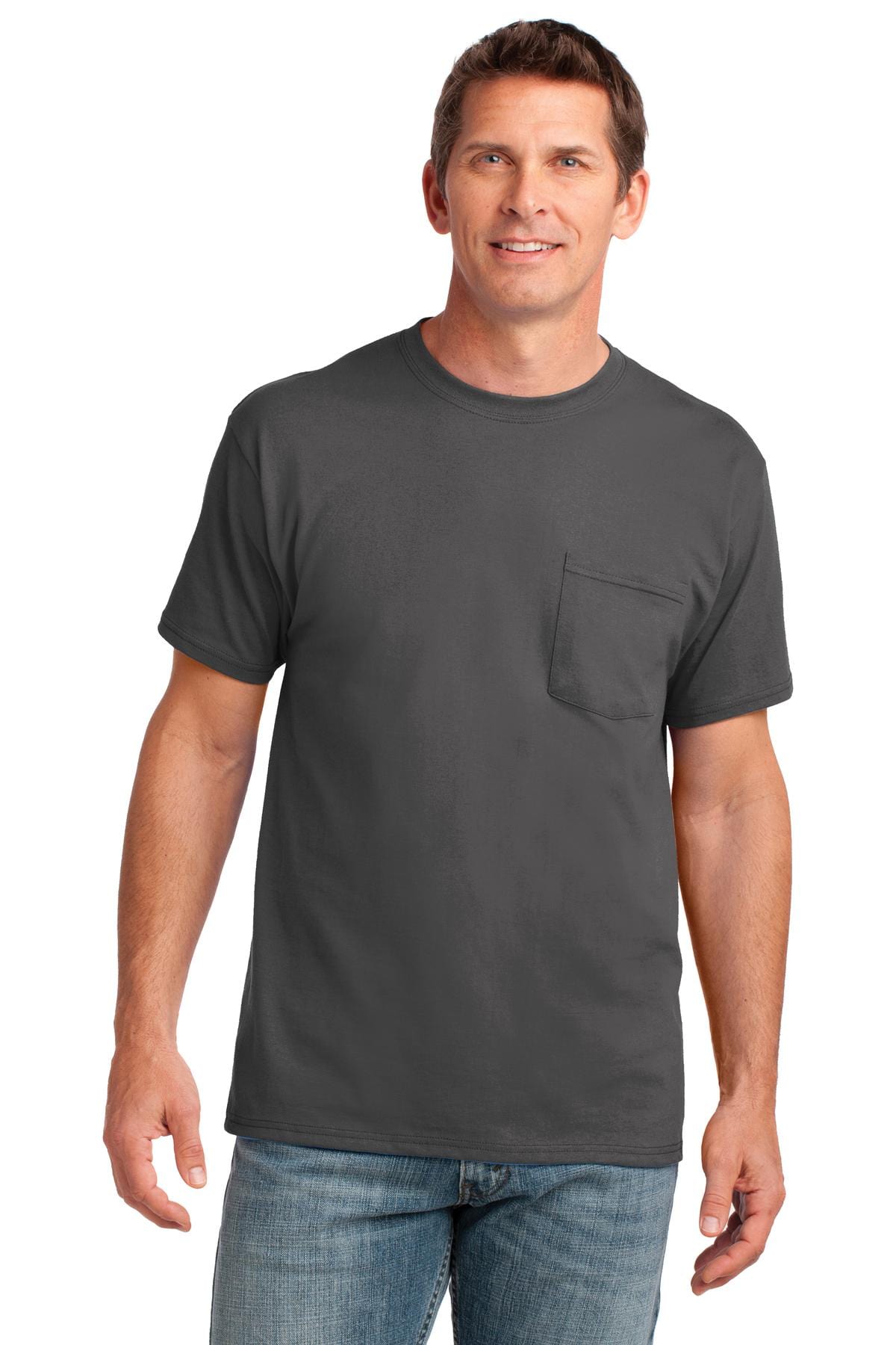 Port T-Shirts S / Charcoal Port & Company ®  Core Cotton Pocket Tee. PC54P