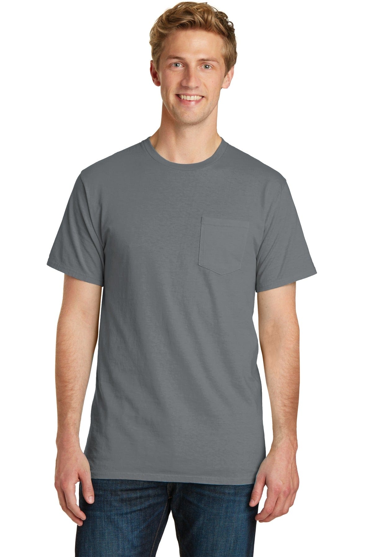Port T-Shirts S / Coal Port & Company ®  Beach Wash ™  Garment-Dyed Pocket Tee.  PC099P
