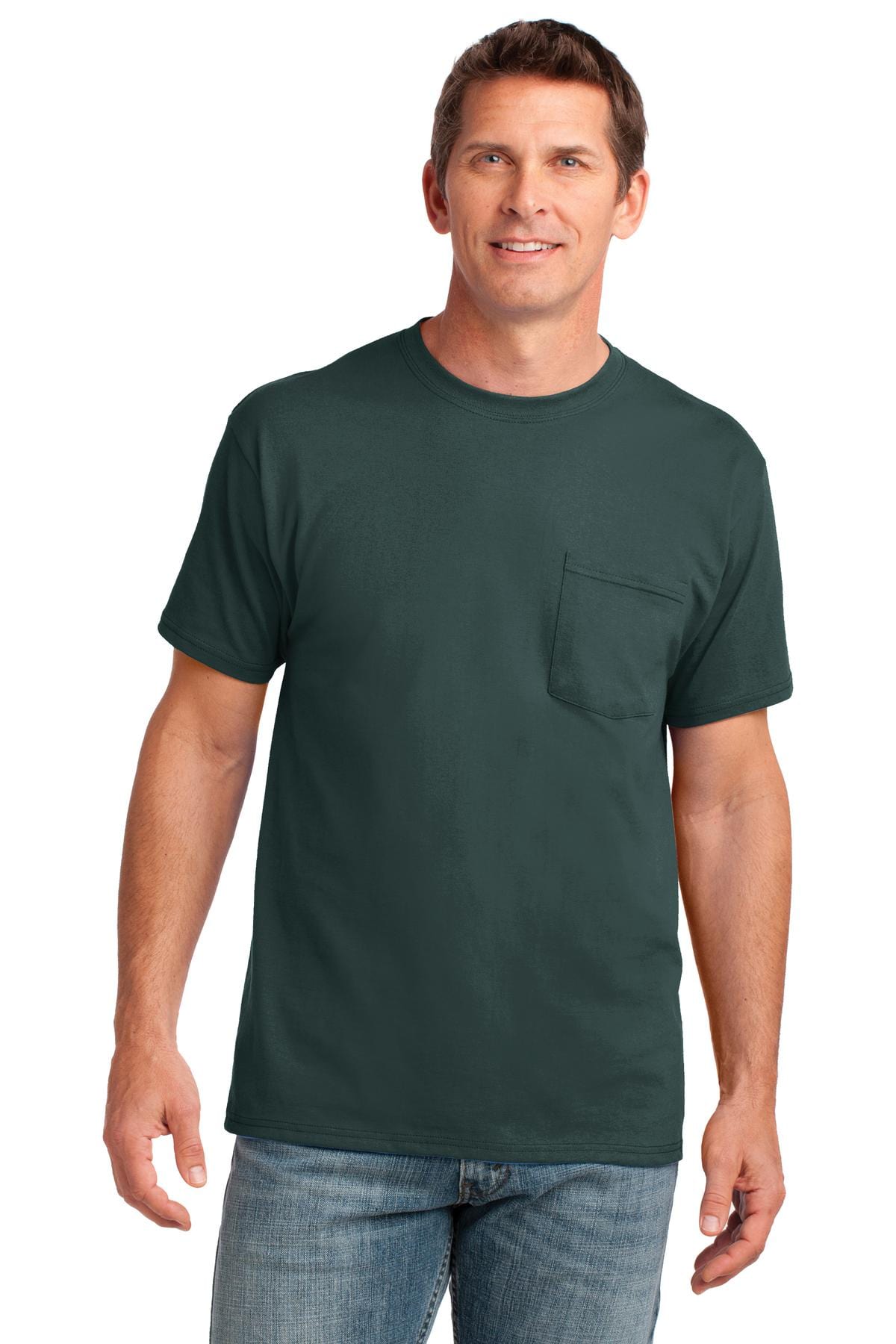 Port T-Shirts S / Dark Green Port & Company ®  Core Cotton Pocket Tee. PC54P