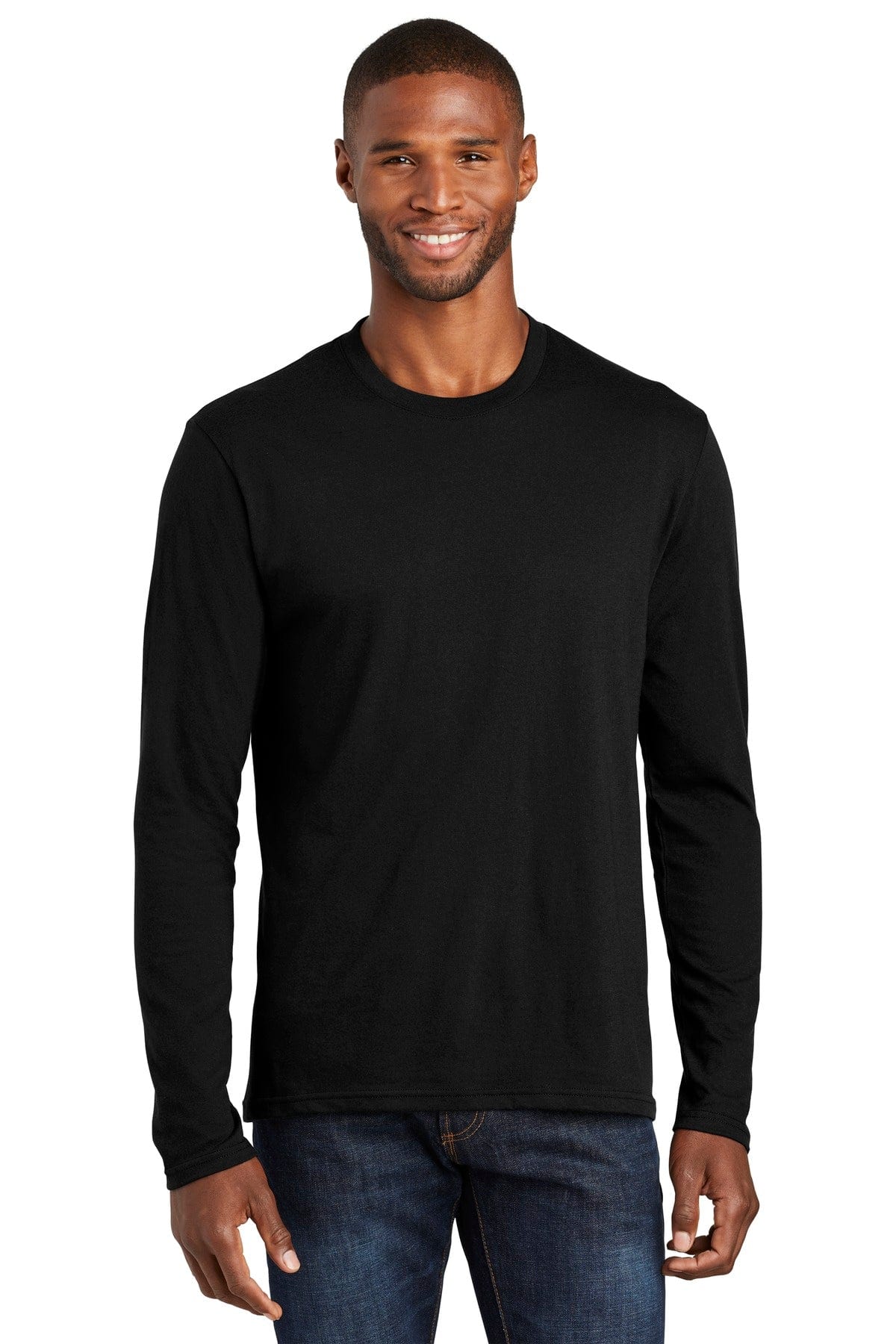 Port T-Shirts S / Jet Black Port & Company Long Sleeve Fan Favorite Blend Tee. PC455LS