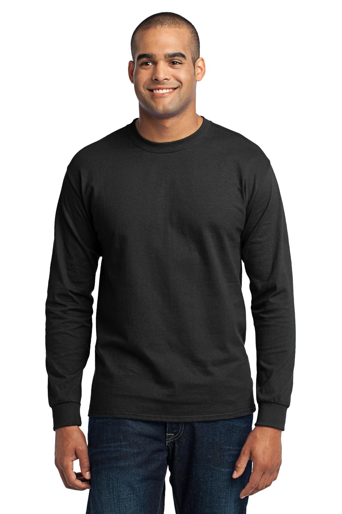 Port T-Shirts S / Jet Black Port & Company PC55LS: Long Sleeve Core Blend Tee