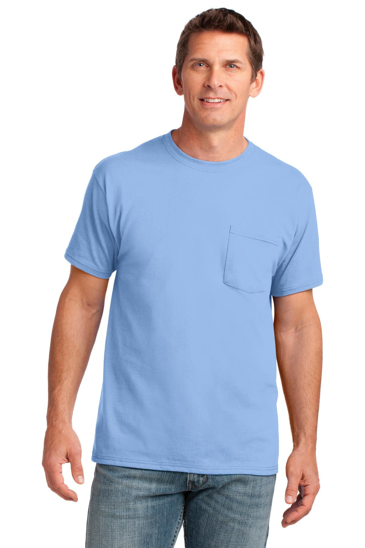 Port T-Shirts S / Light Blue Port & Company ®  Core Cotton Pocket Tee. PC54P