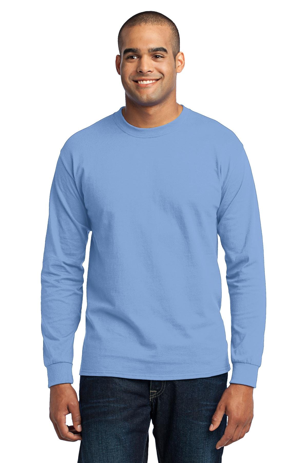 Port T-Shirts S / Light Blue Port & Company PC55LS: Long Sleeve Core Blend Tee