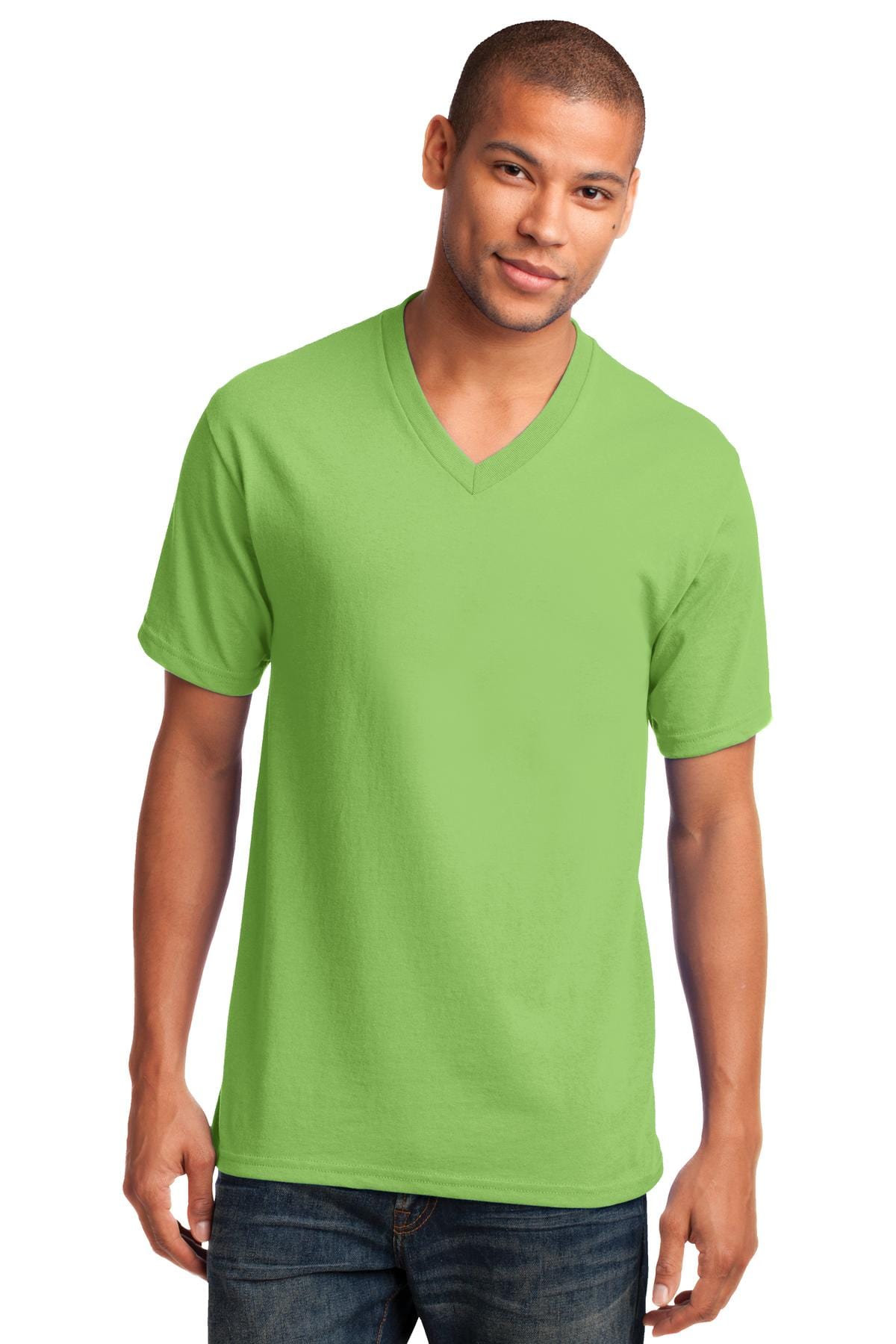 Port T-Shirts S / Lime Port & Company ®  Core Cotton V-Neck Tee. PC54V