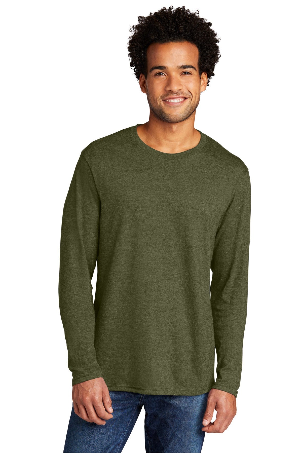 Port T-Shirts S / Military Green Heather Port & Company PC330LS: Tri-Blend Long Sleeve Tee