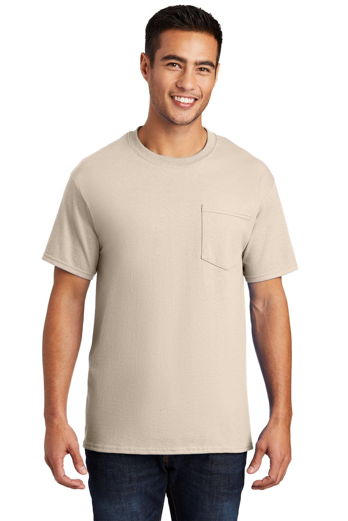 Port T-Shirts S / Natural Port & Company ®  - Essential Pocket Tee. PC61P