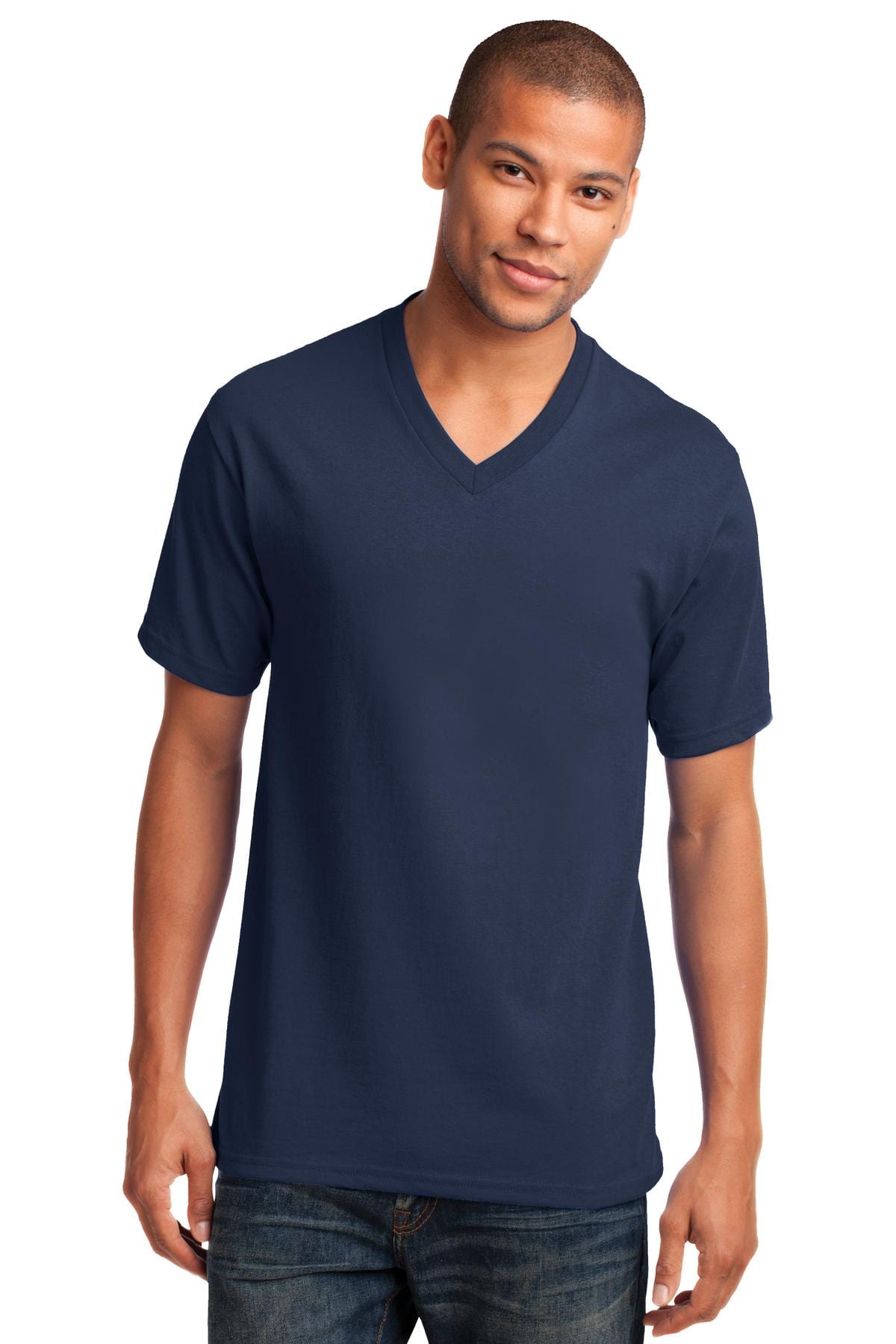 Port T-Shirts S / Navy Port & Company ®  Core Cotton V-Neck Tee. PC54V