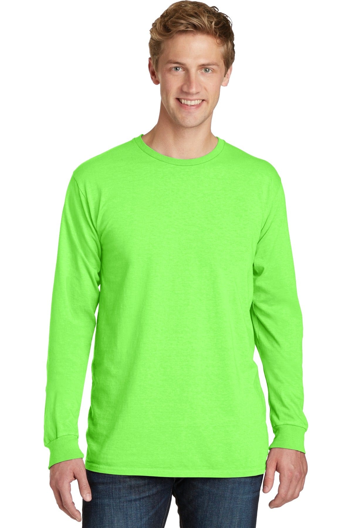 Port T-Shirts S / Neon Green Port & Company ®  Beach Wash ™  Garment-Dyed Long Sleeve Tee PC099LS, Basic Colors