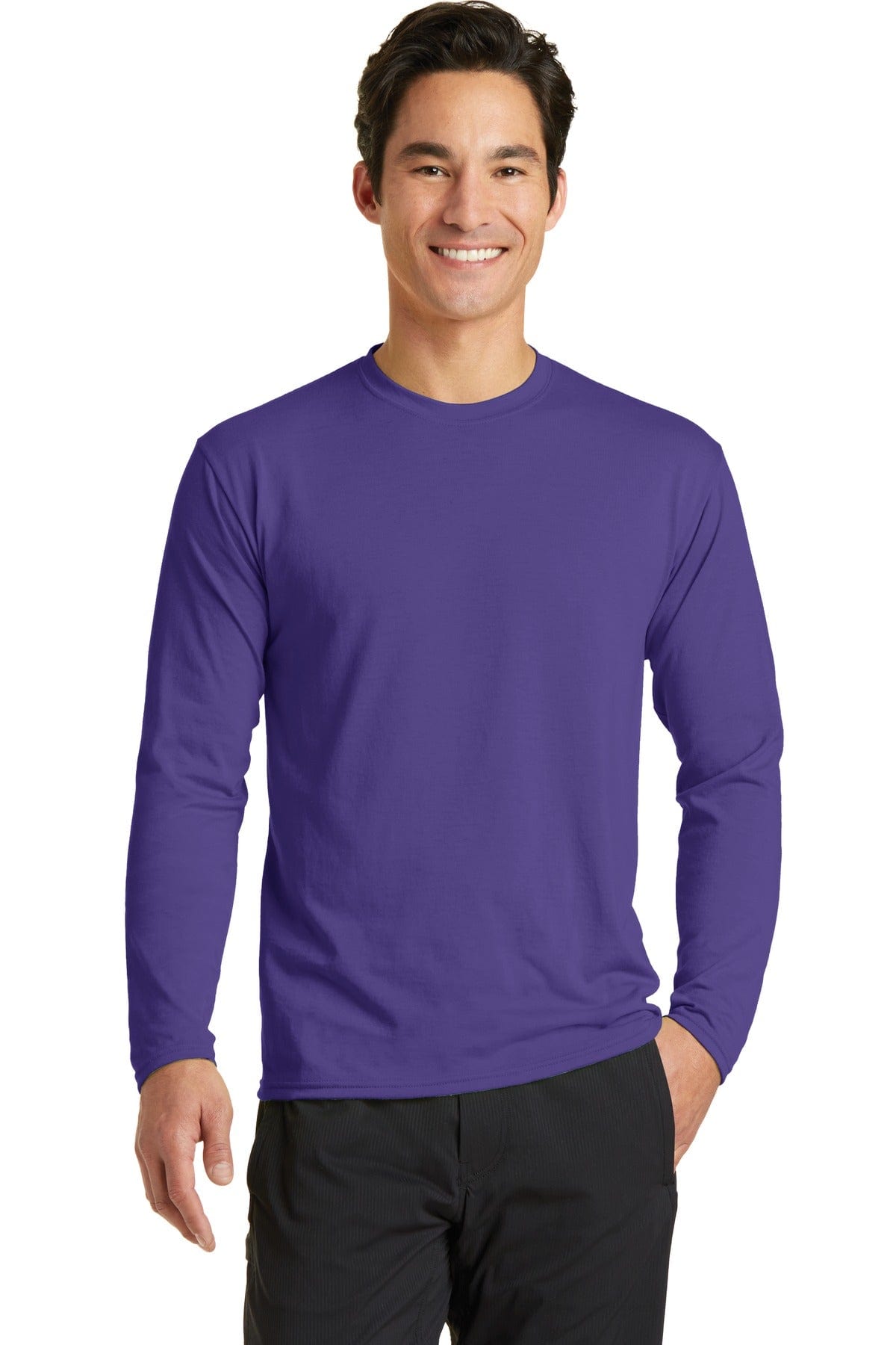 Port T-Shirts S / Purple Port & Company ®  Long Sleeve Performance Blend Tee. PC381LS