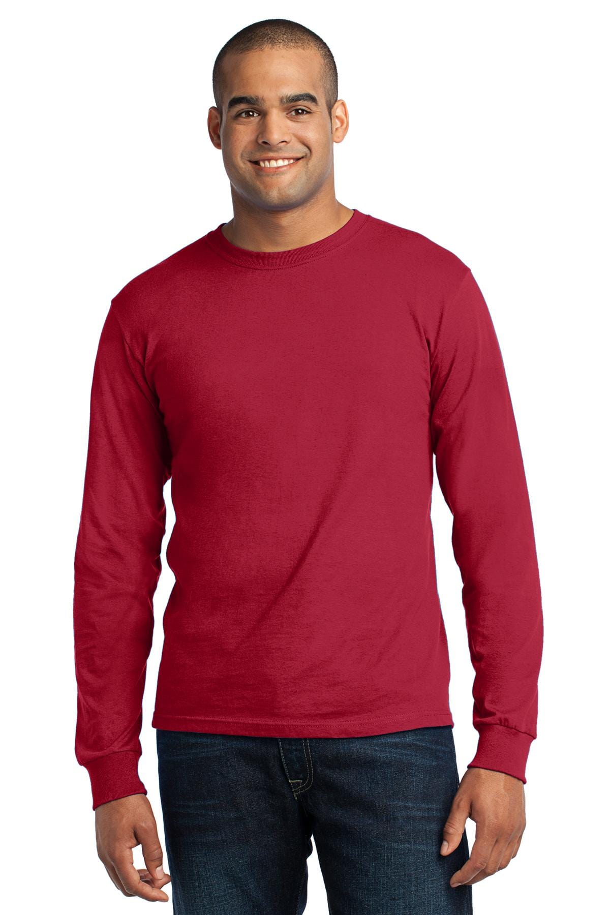 Port T-Shirts S / Red Port & Company ®  - Long Sleeve All-American Tee. USA100LS