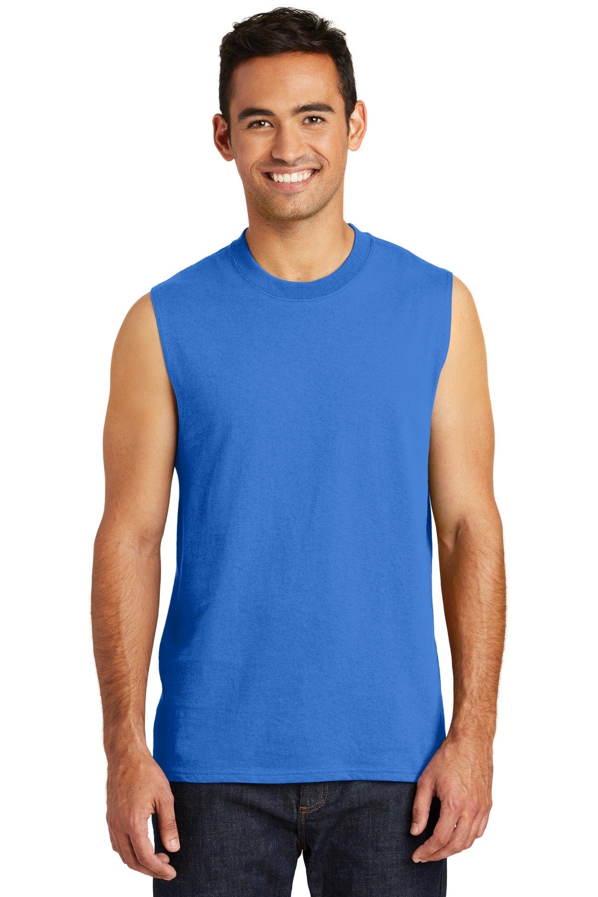 Port T-Shirts S / Royal Port & Company  ®  Core Cotton Sleeveless Tee. PC54SL
