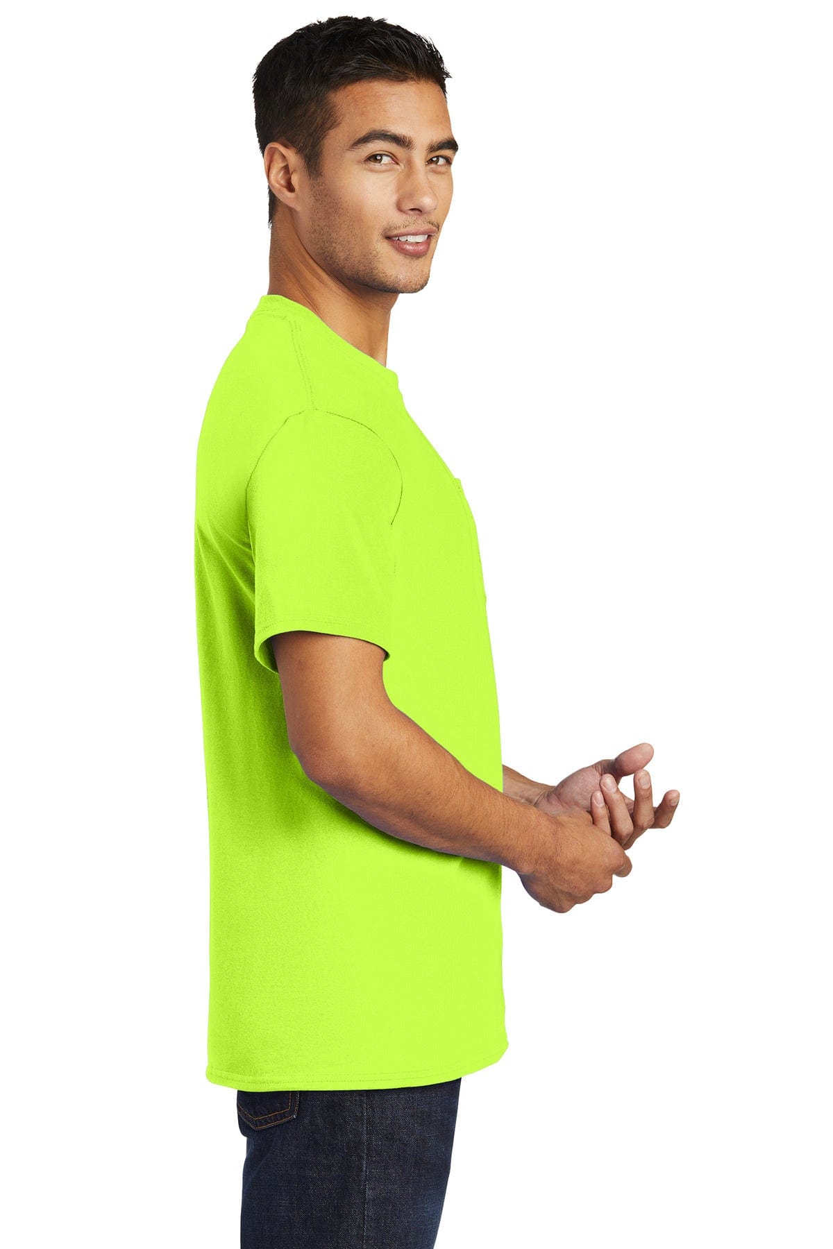 Port T-Shirts S / S. Green Port & Company ®  - Essential Pocket Tee. PC61P, Basic Colors