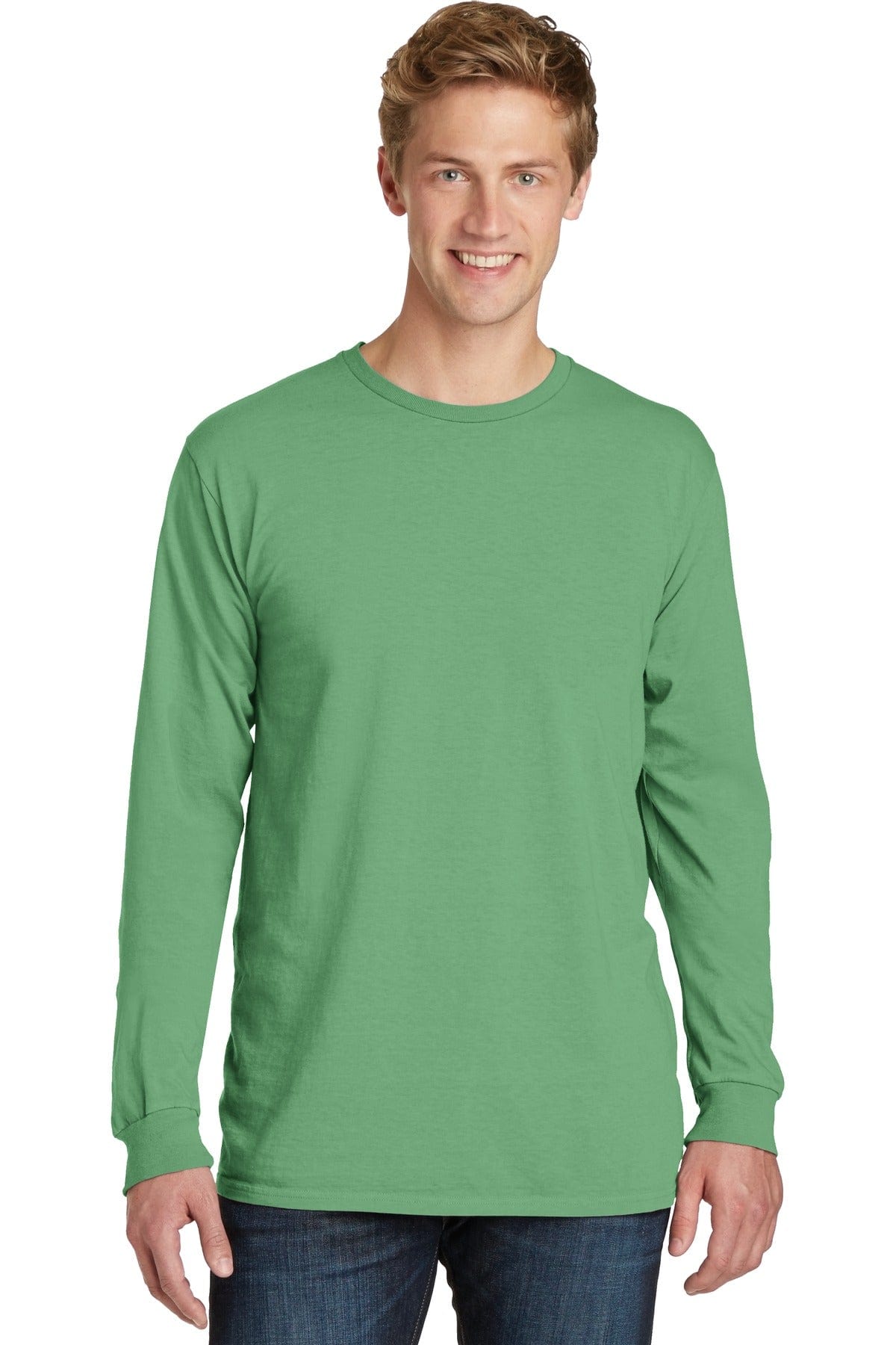 Port T-Shirts S / Safari Port & Company ®  Beach Wash ™  Garment-Dyed Long Sleeve Tee PC099LS, Basic Colors