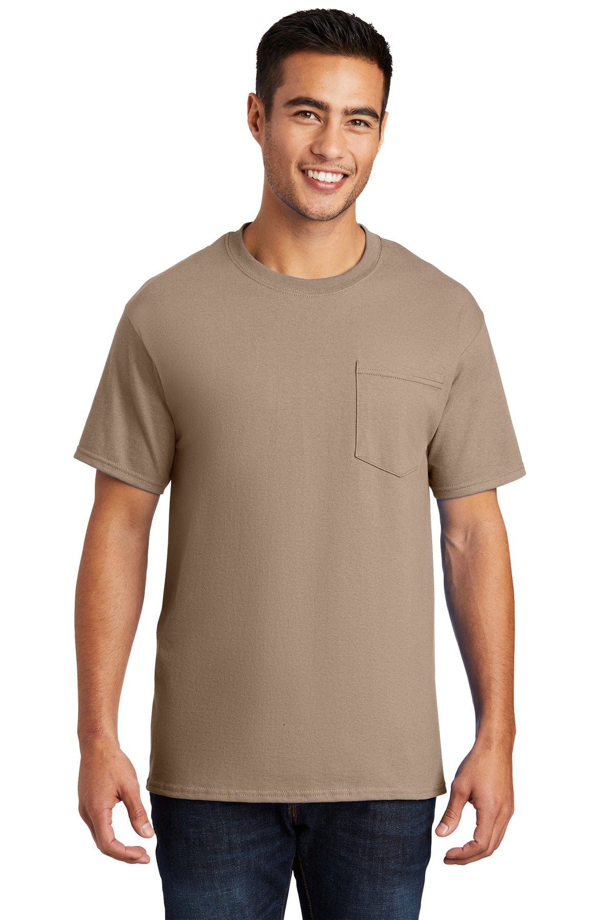 Port T-Shirts S / Sand Port & Company ®  - Essential Pocket Tee. PC61P