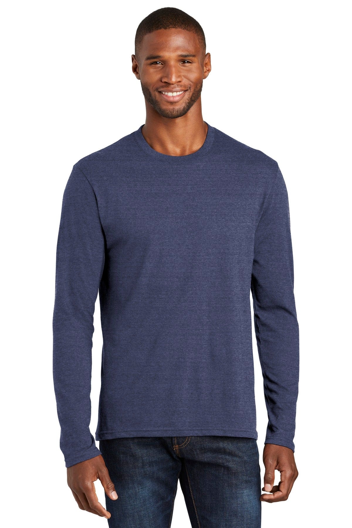 Port T-Shirts S / Team Navy Heather Port & Company Long Sleeve Fan Favorite Blend Tee. PC455LS