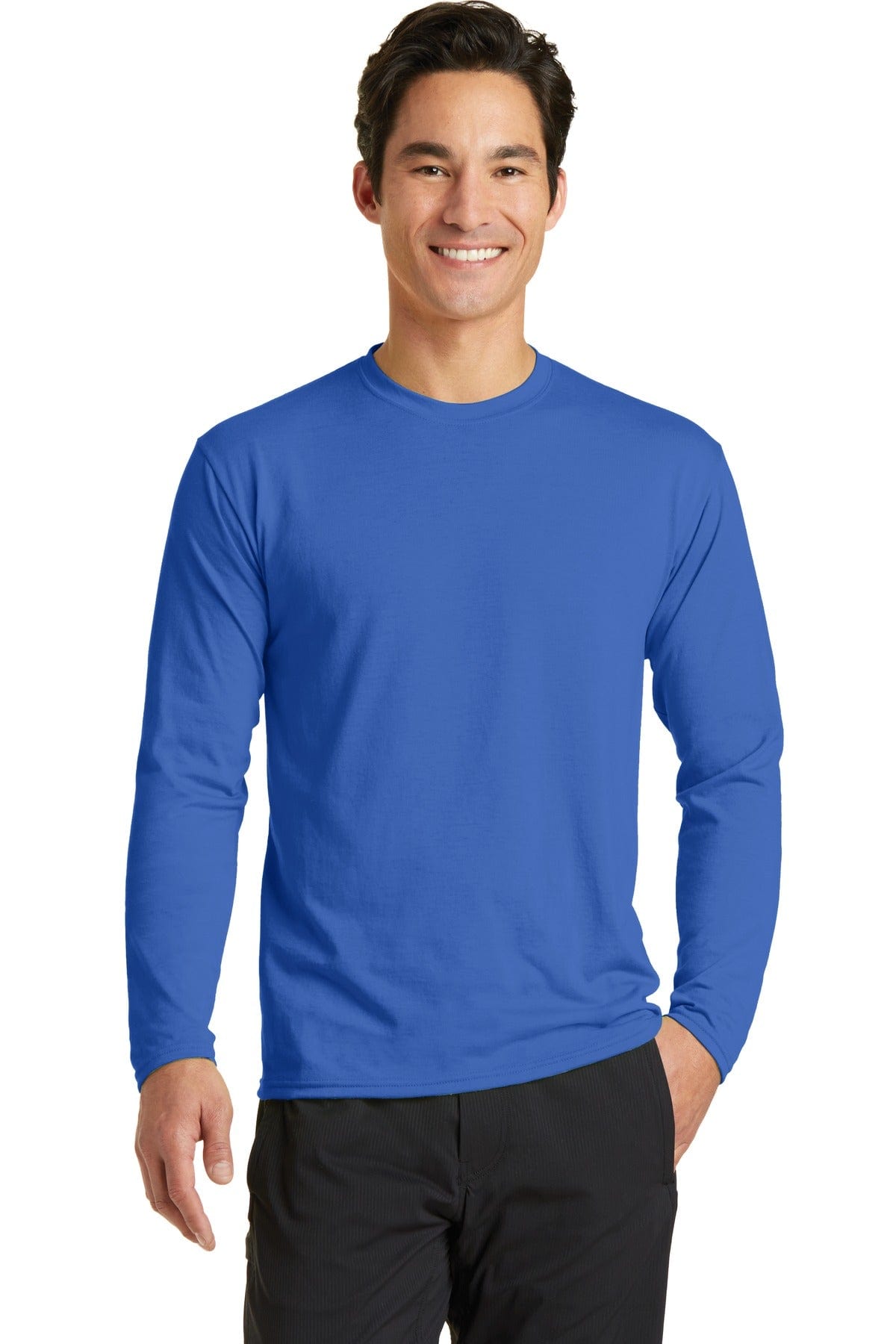 Port T-Shirts S / True Royal Port & Company ®  Long Sleeve Performance Blend Tee. PC381LS