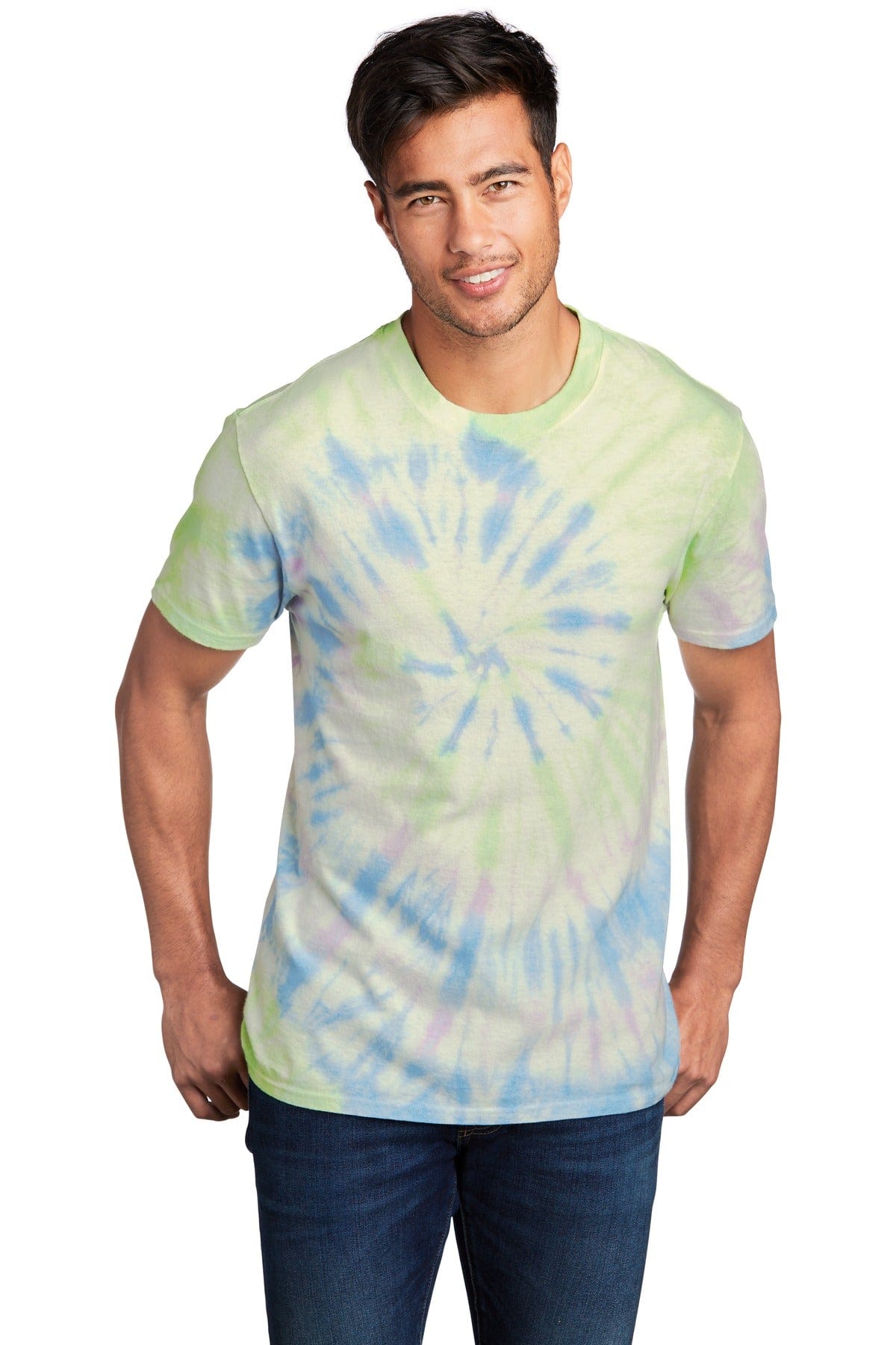 Port T-Shirts S / Watercolor Spiral Port & Company ®  - Tie-Dye Tee. PC147, Basic Colors